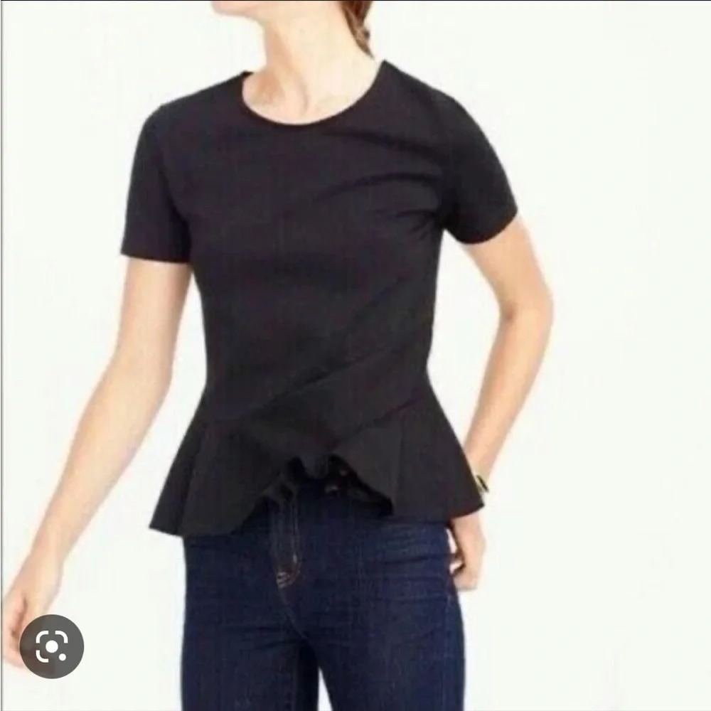 J.CREW Y2K BLACK STRUCTURED PEPLUM TOP